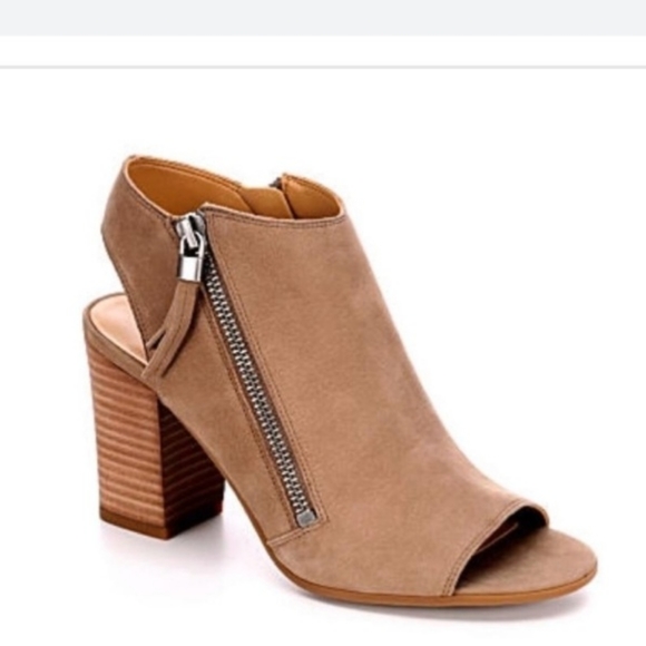 Franco Sarto Open Toe Bootie with Zipper - Picture 1 of 6